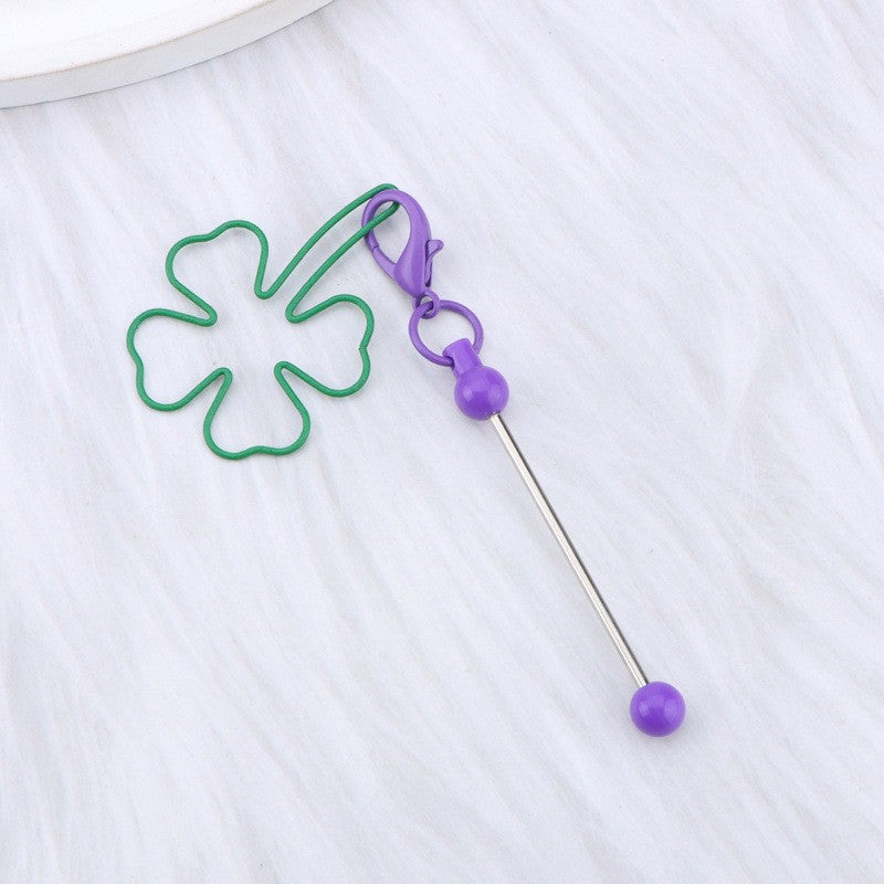 Wholesale Four-leaf Clover DIY Beadable Keychain