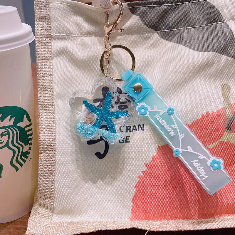 Wholesale Acrylic Floating Quicksand Bottle Keychain