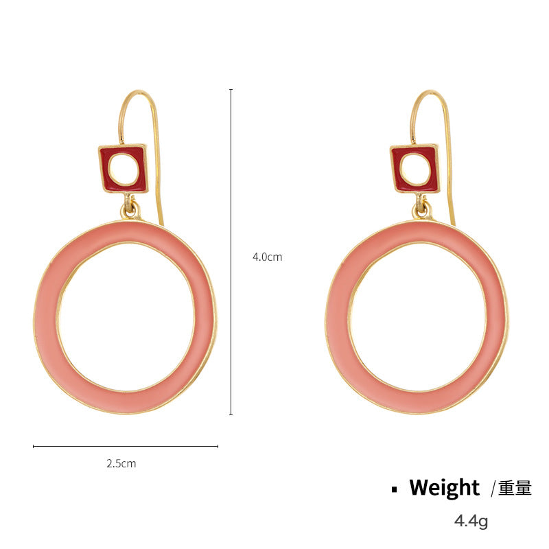 Wholesale Copper Plated Enamel Drop Oil Vintage Earrings