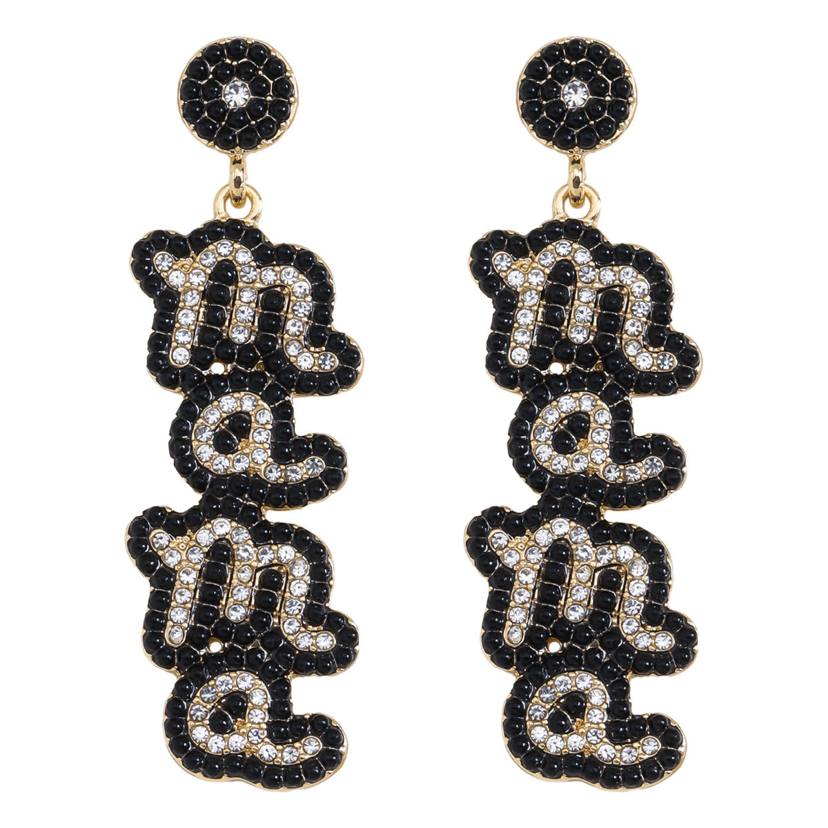 Wholesale MAMA Rice Pearl Diamond Earrings