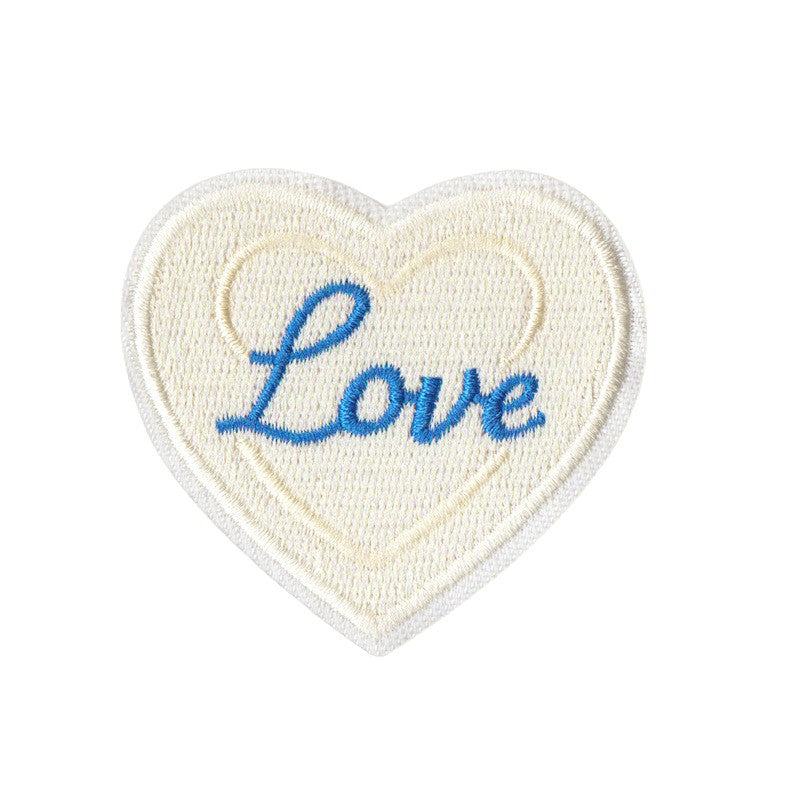 Wholesale The letters LOVE and the shape of a heart Embroidery DIY Patches