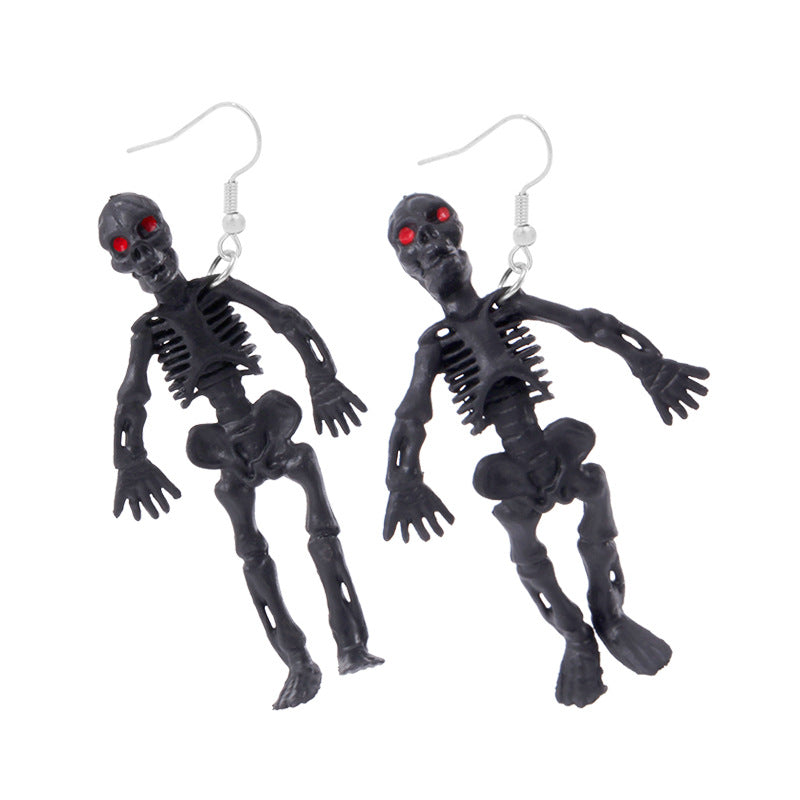 Wholesale Trendy  Earrings Exaggerated Resin Skull Pumpkin  Web Dangle Earrings Party Jewelry Accessory