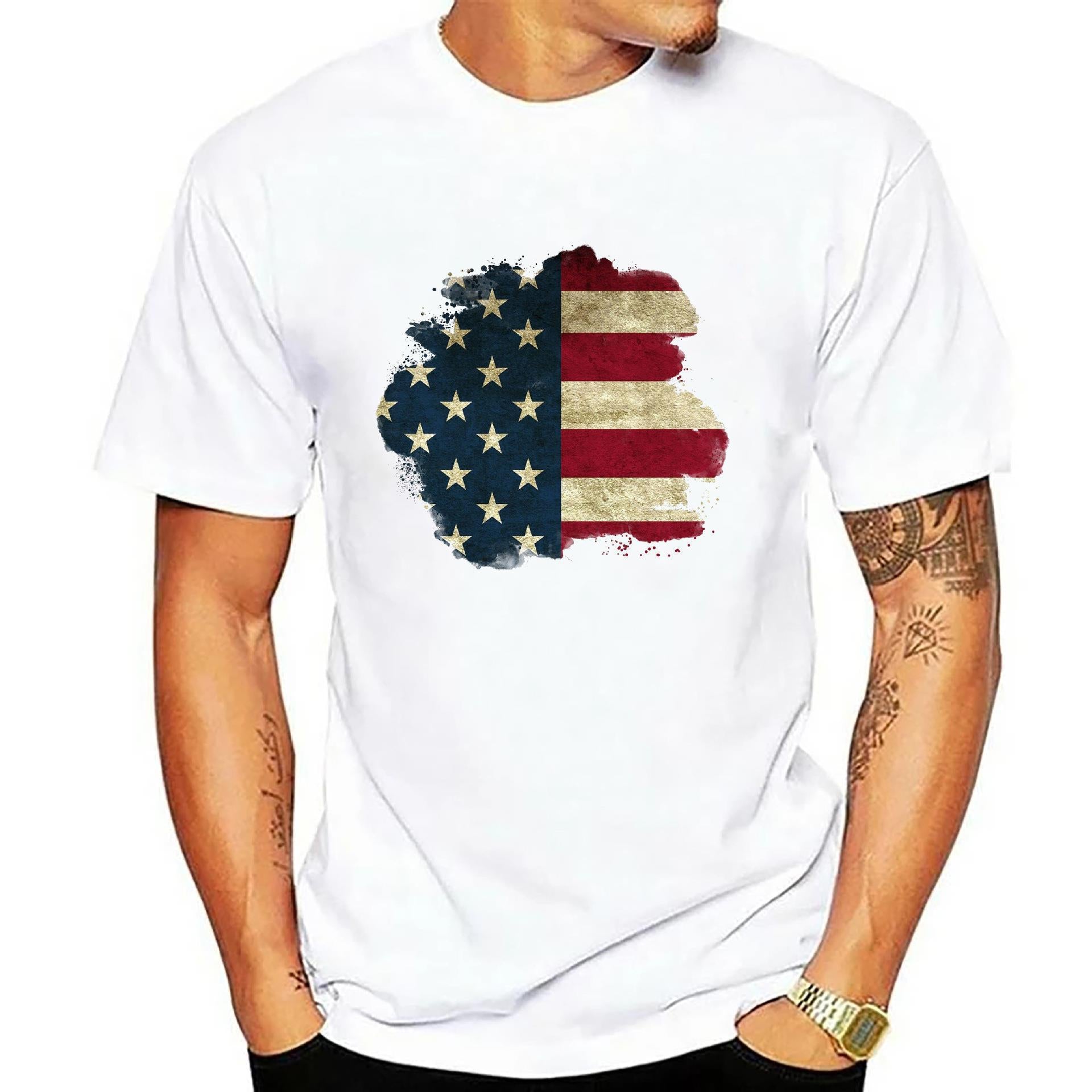 Wholesale American Independence Day 3D Digital Printing T-Shirts for Men