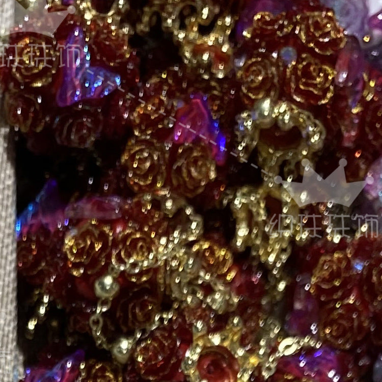 Wholesale 5PCS/PACK Crown Mermaid Tassel Soft Ceramic Drill Ball with Straight Hole Beads