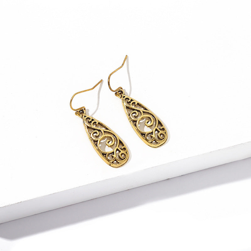 Wholesale Bohemian Turquoise Alloy Geometric Earrings