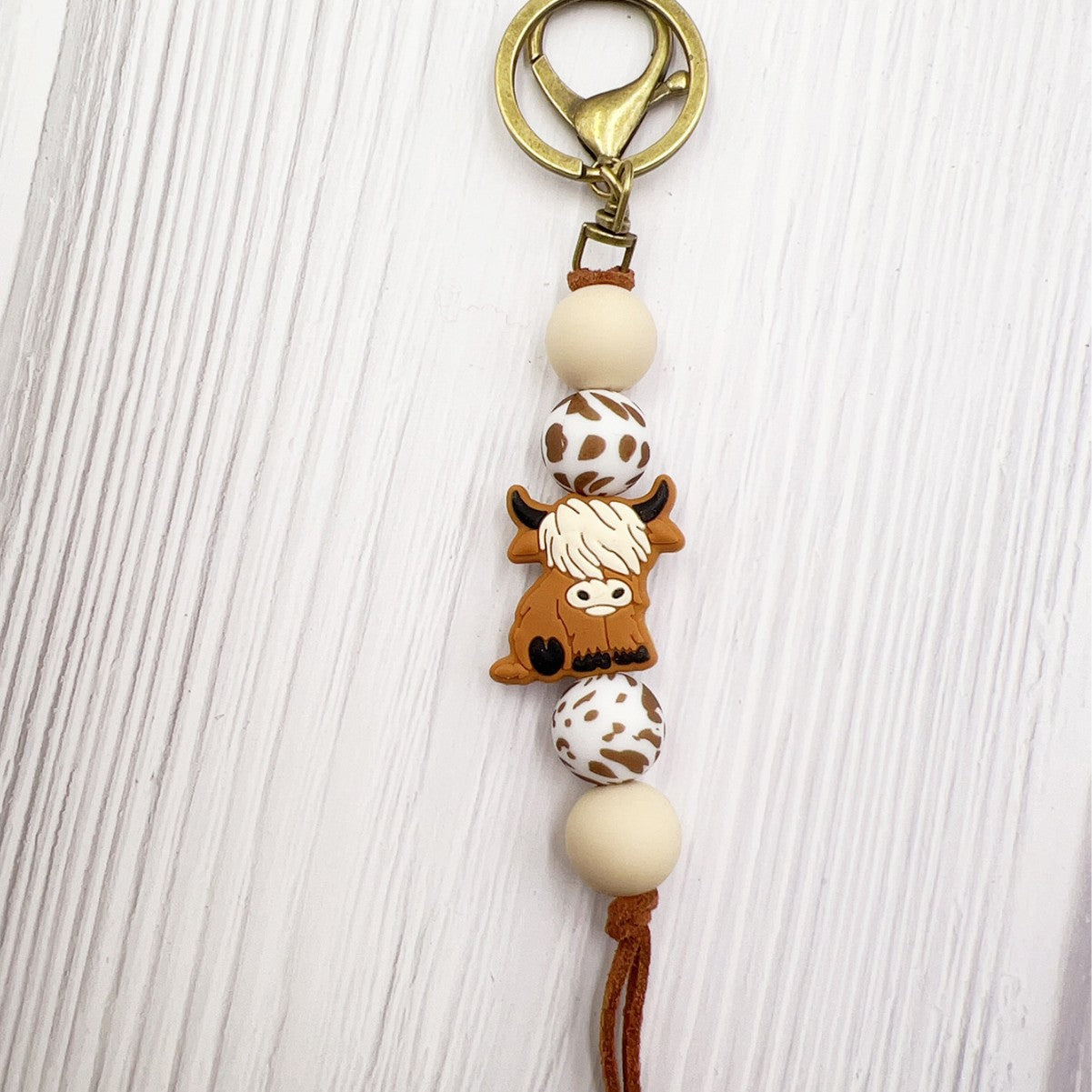 Wholesale Cartoon Western-style yak  Beaded Keychain