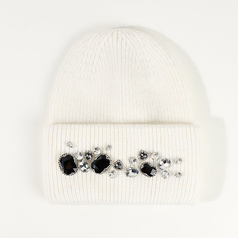 Wholesale Autumn and Winter Knitted Hats with Diamond Acrylic Insulation Caps