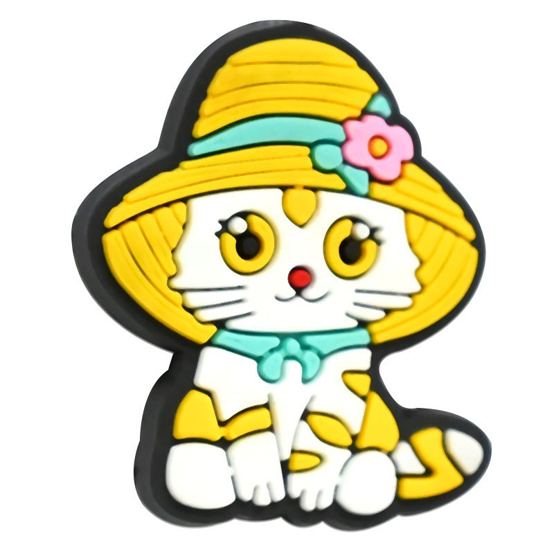 Wholesale Random 100pcs/pack Cute Cat Series DIY Beaded Charcoal