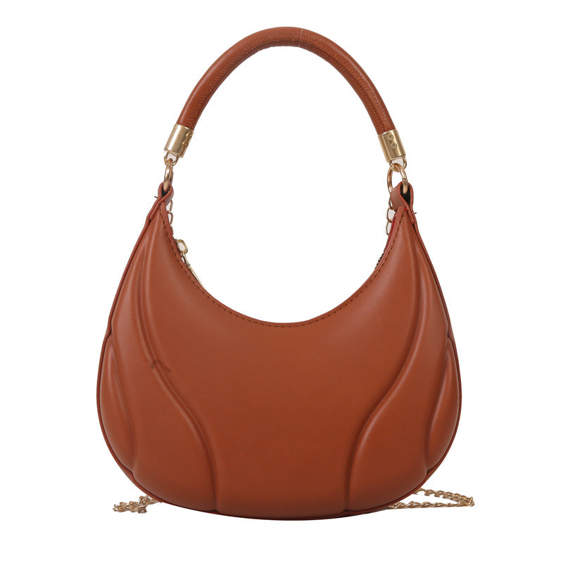 Wholesale Pink PU Underarm Bag Single Shoulder Crescent Bag