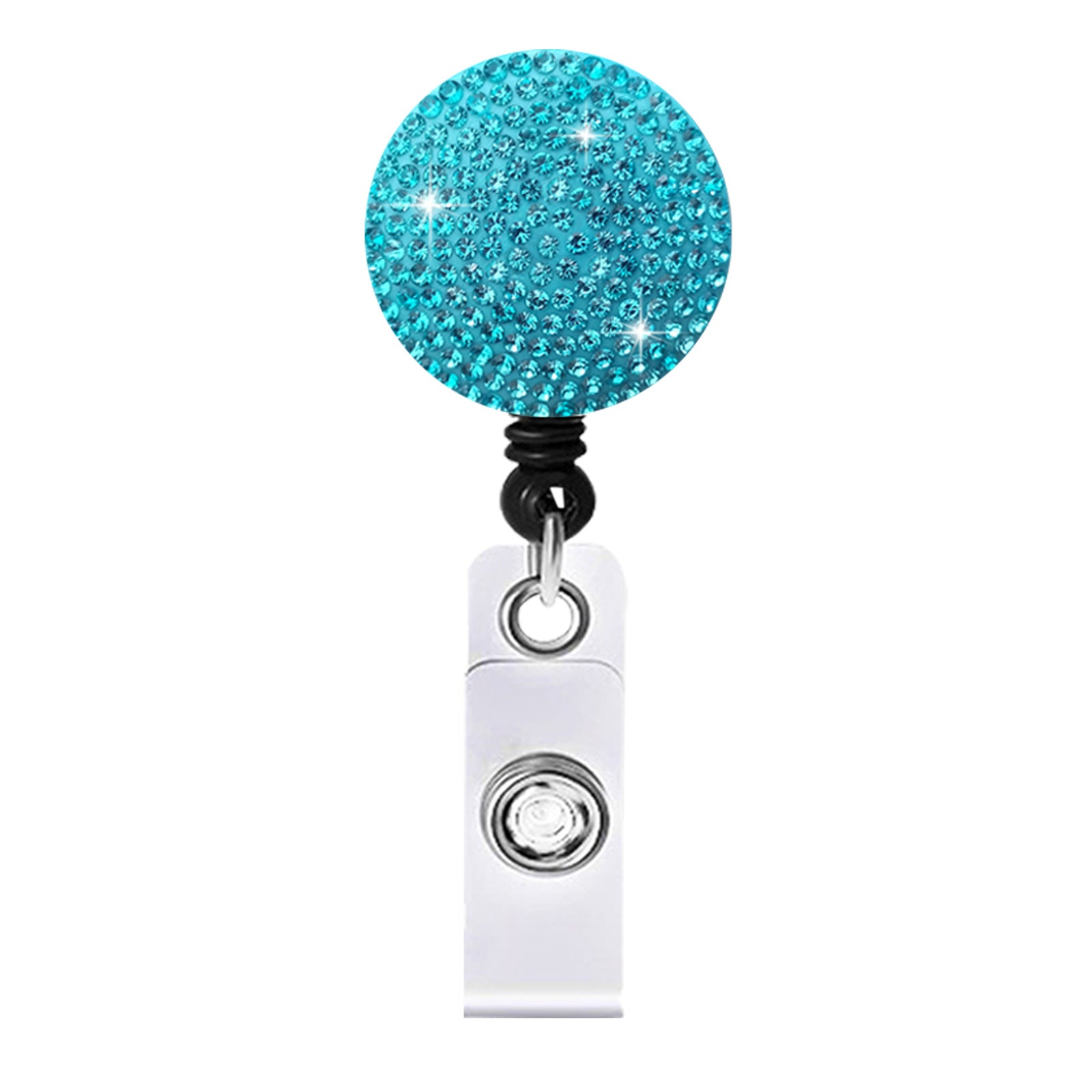 Wholesale Circular Colored Rhinestone Easy To Pull ABS Rotatable Telescopic Keychain