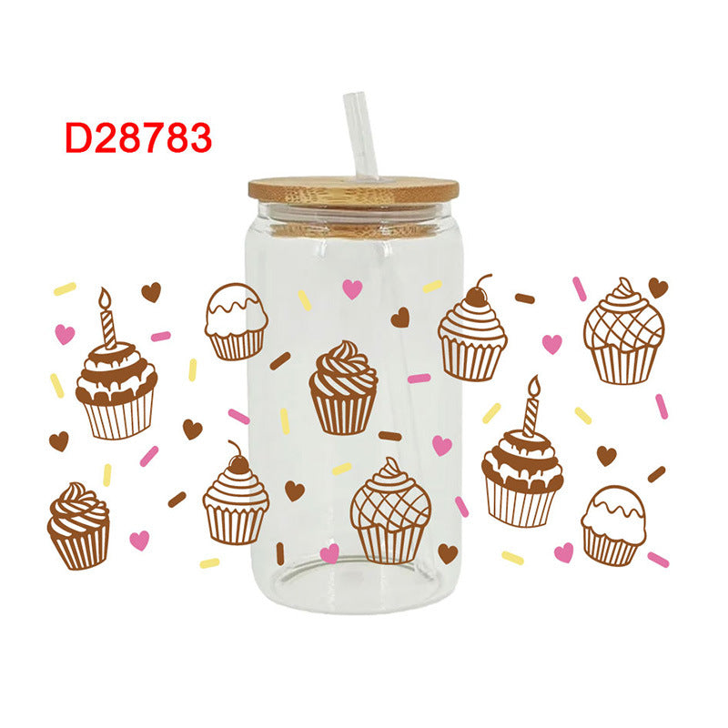 Wholesale Colorful Desserts 16oz Cup UV DTF Wraps