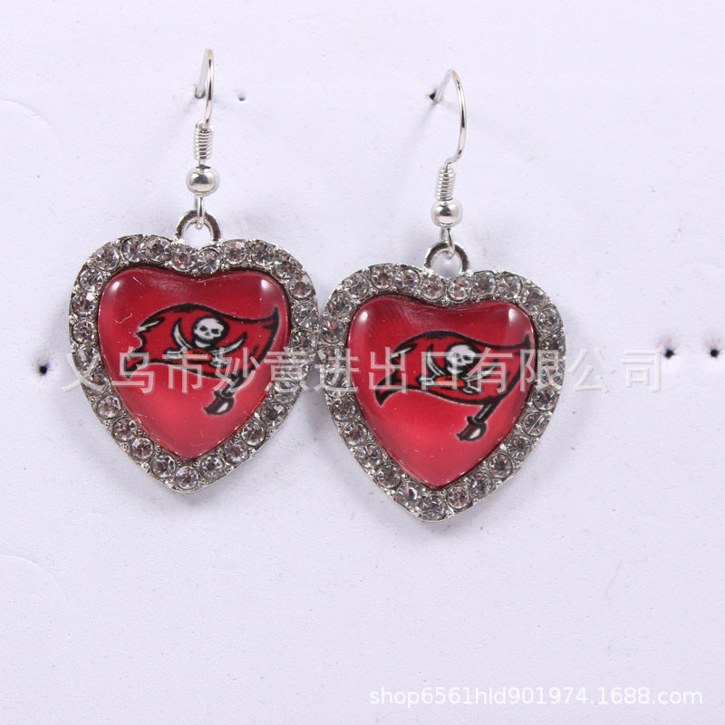 Wholesale Diamond Peach Dot  Logo Earrings