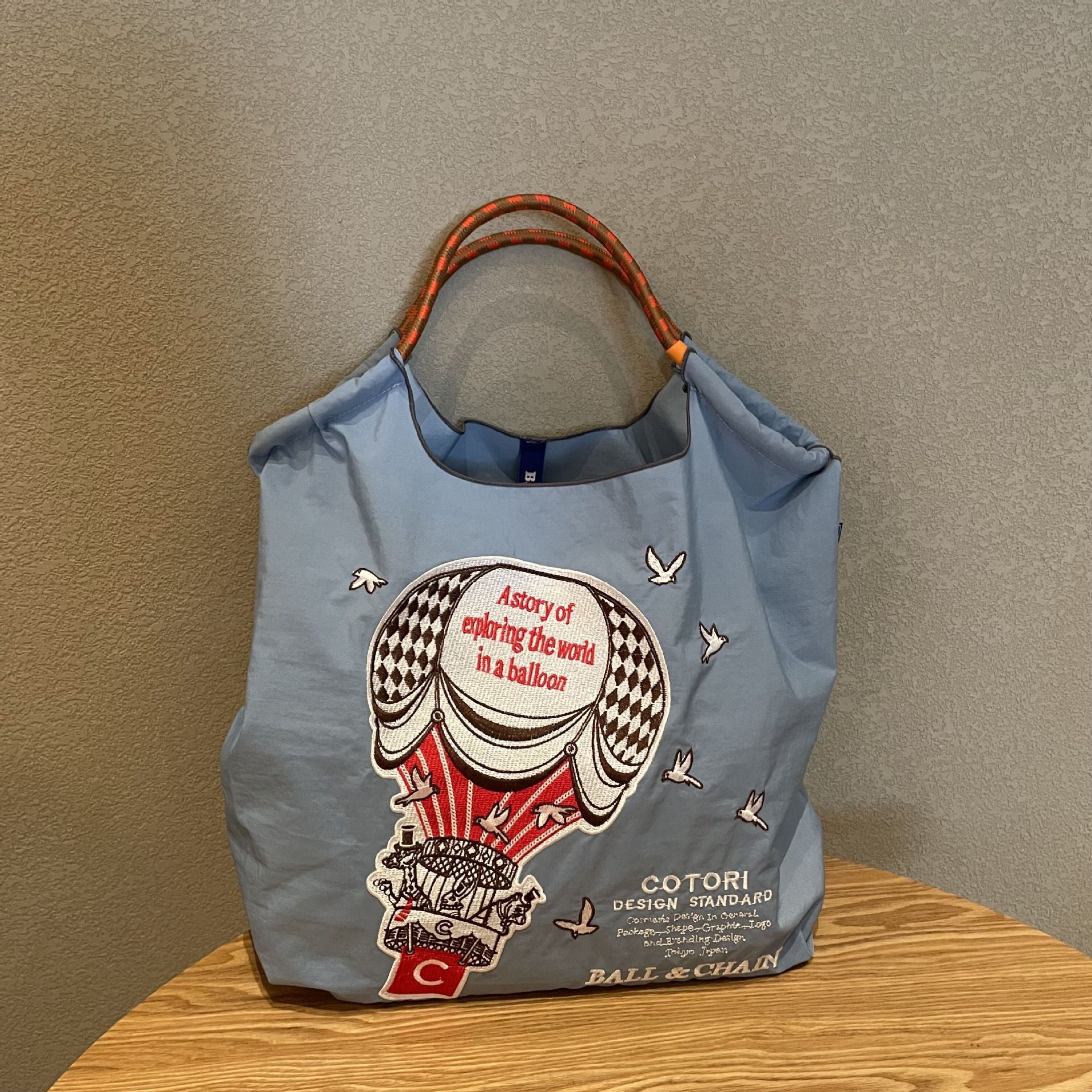 Wholesale Nylon Hot Air Balloon Embroidery Eco-Friendly Cloth Bag Single Shoulder Handbag