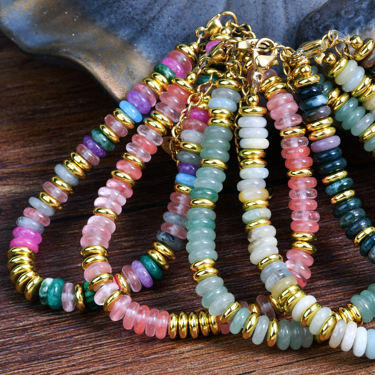 Wholesale Colorfast Agate Beaded Natural Crystal Bracelet