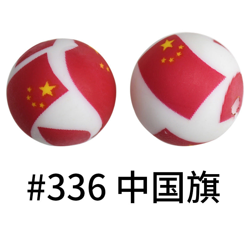 Wholesale 50pcs 16mm Print Silicone Beads Colorful Silicone Water Transfer Beads