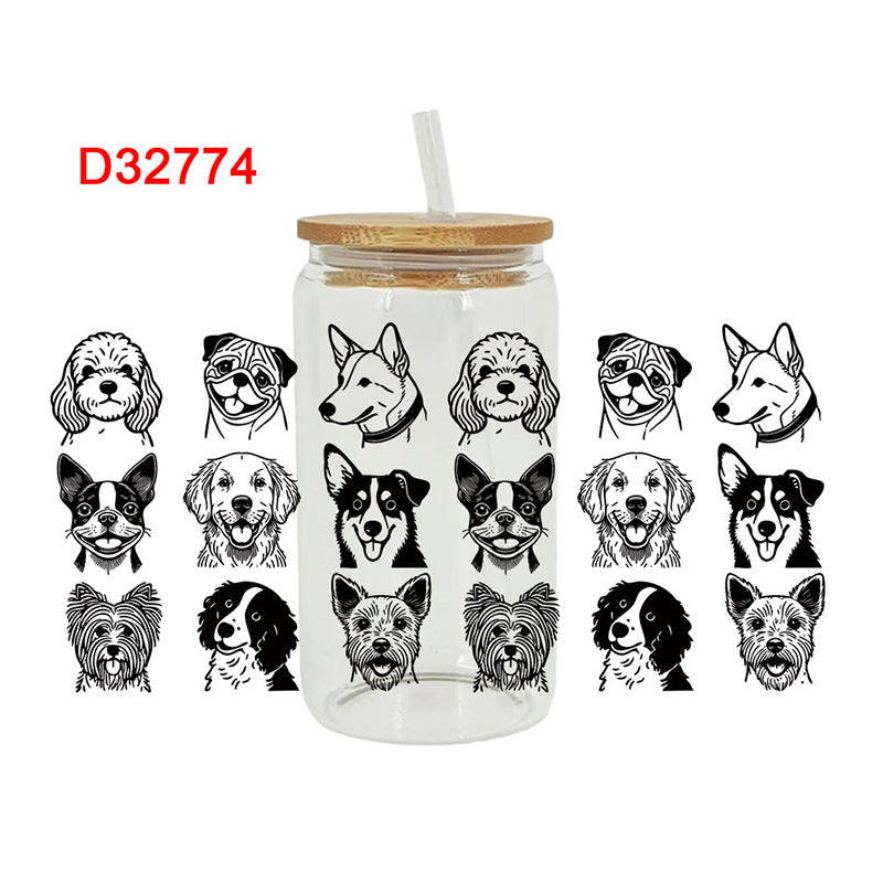 Wholesale Complex and cute patterns 16oz Cup UV DTF Wraps
