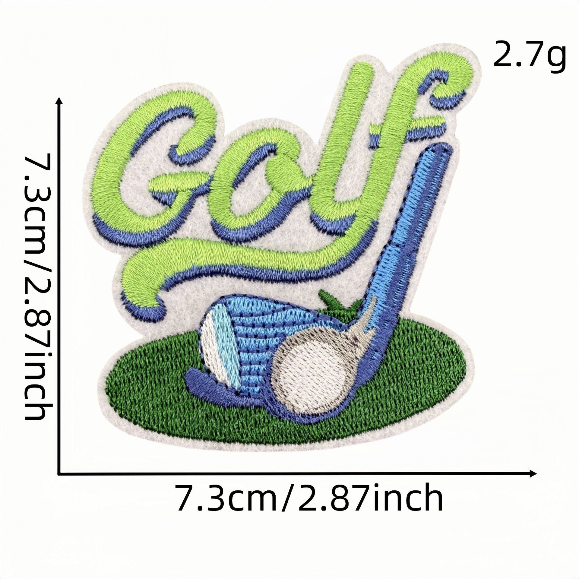 Wholesale Cartoon Golf Embroidered Iron On Patch Green Decorative Cloth Patch For Clothing Bags And DIY Crafts