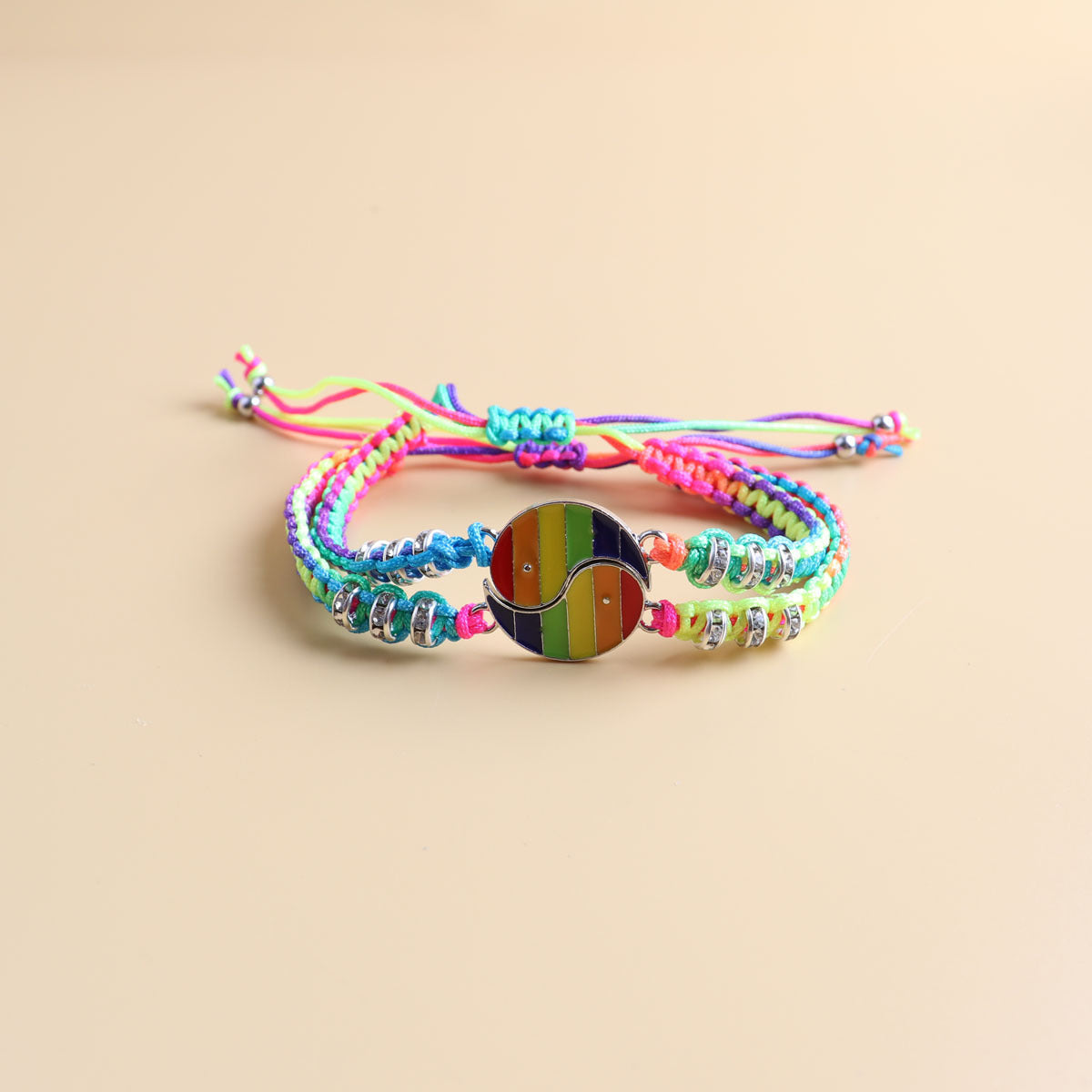 Wholesale Rainbow Hand-woven Friendship Couple Bracelet