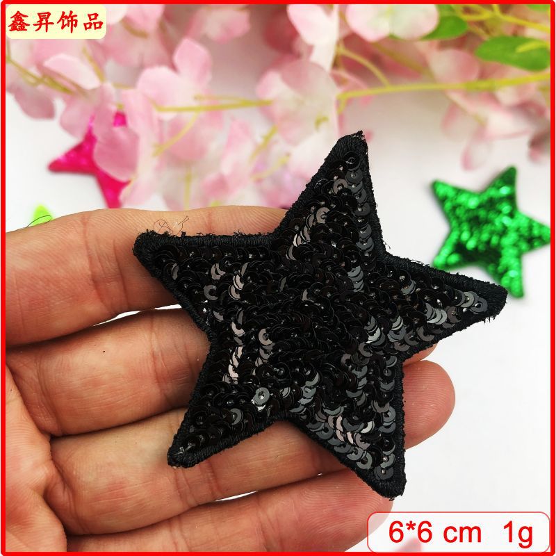 Wholesale Love Star Towel Embroidered Bead Sequin Cloth Stickers Badge Chest Badge Patch FS
