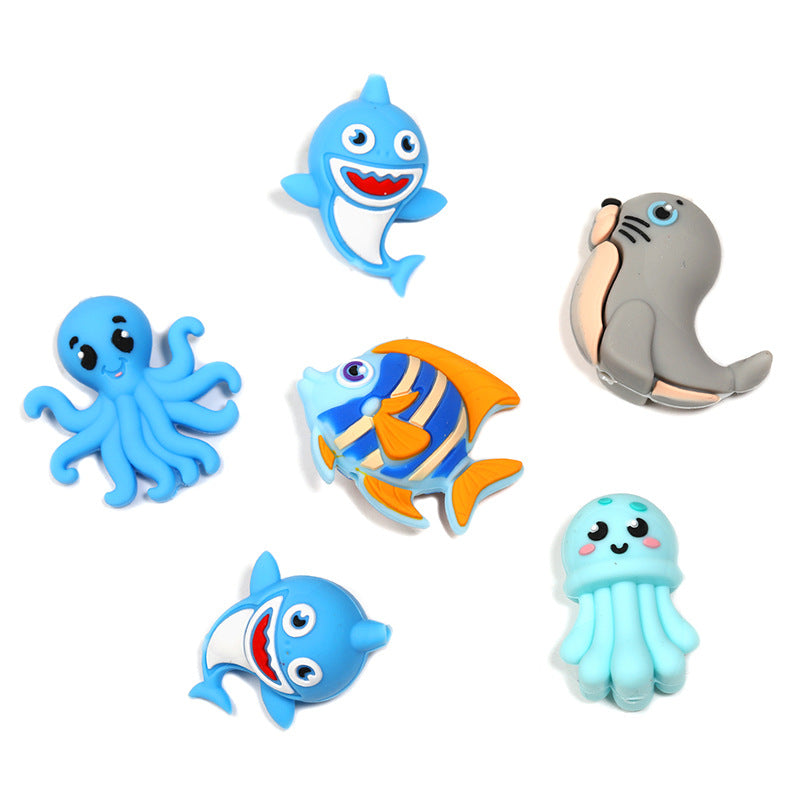 Wholesale 5pcs Marine Animal Rubber Accessories Loose Beads