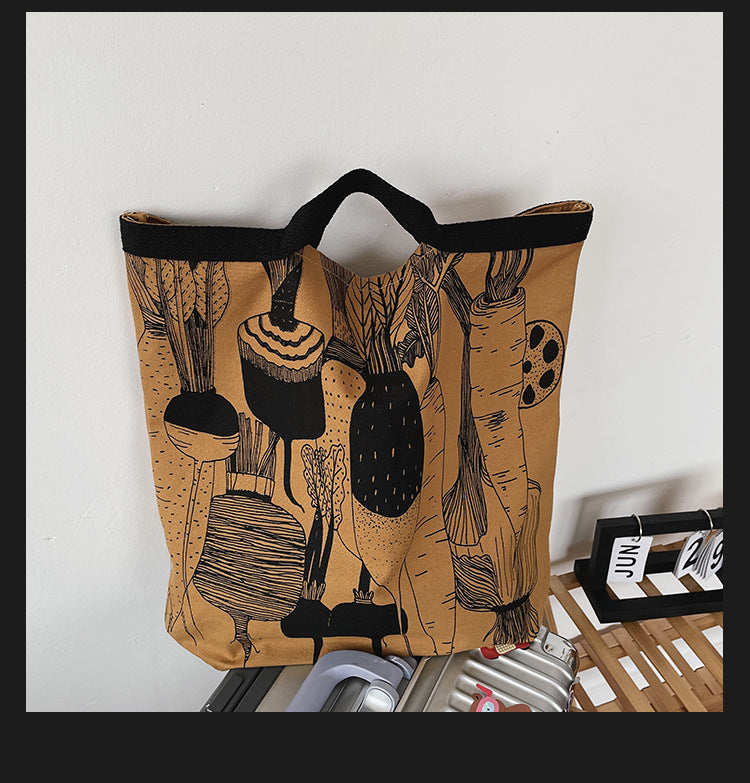 Wholesale Simple Letter Canvas Large Capacity Handbag