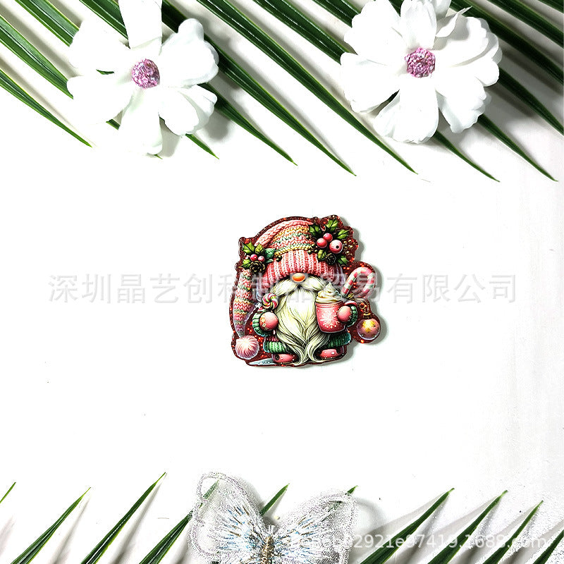 Wholesale 10pcs/pack sequined Christmas gnome acrylic DIY accessories