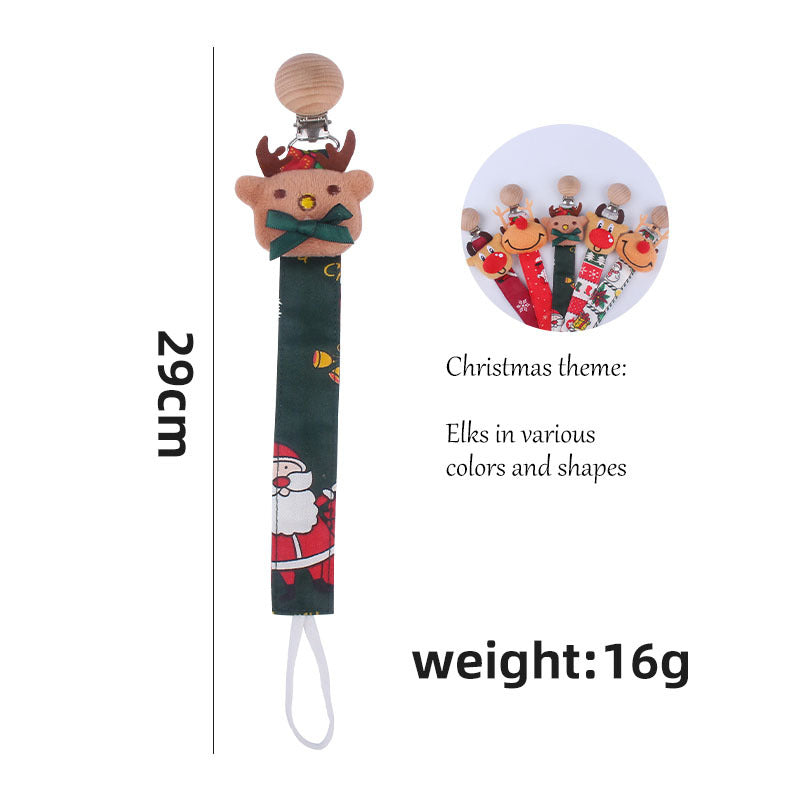 Wholesale Christmas Collection Elk Ribbon Pacifier Chain