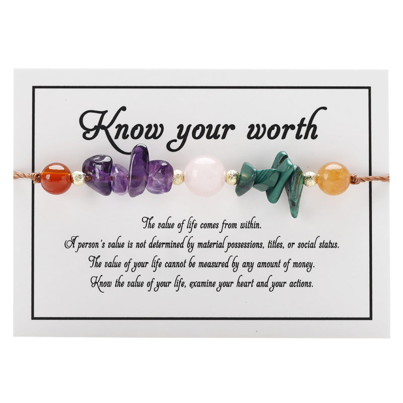 Wholesale Stone Beads Citrine Crushed Stone Round Beads Bracelet