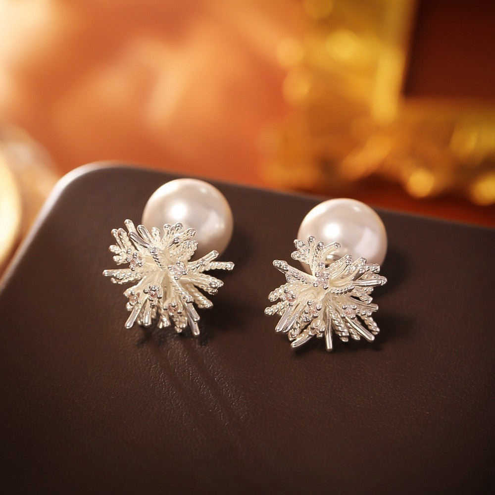 Wholesale Fireworks pearls cat eyes plant studded diamond earrings