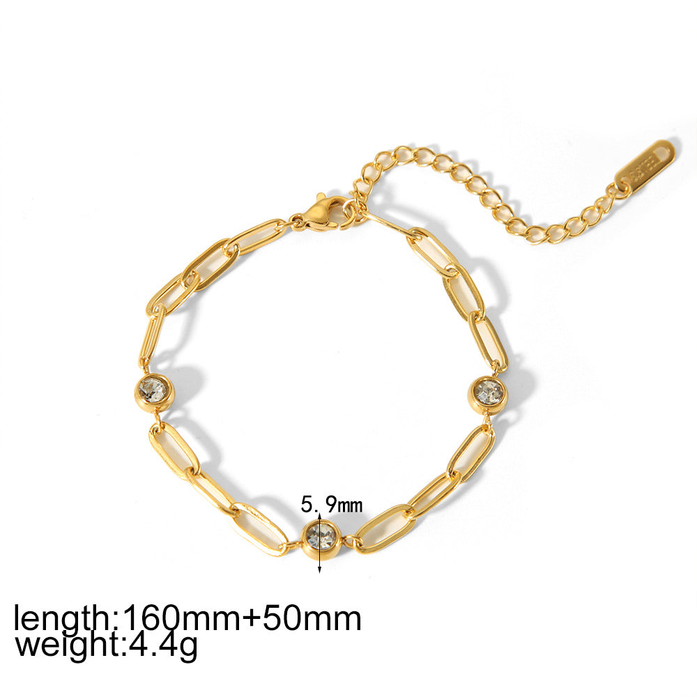 Wholesale Gold multi heart diamond studded stainless steel bracelet