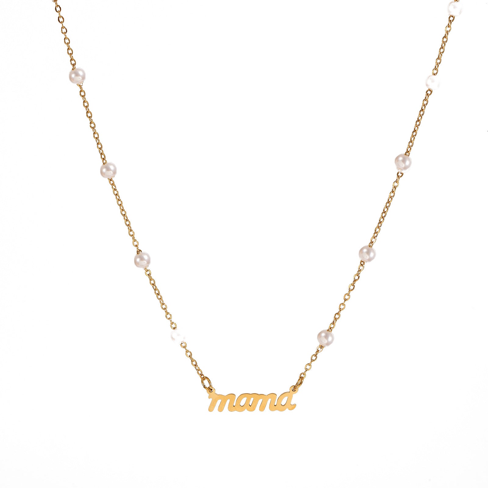 Wholesale Mother' s Day Letter Mama  Necklace Titanium Steel Necklace