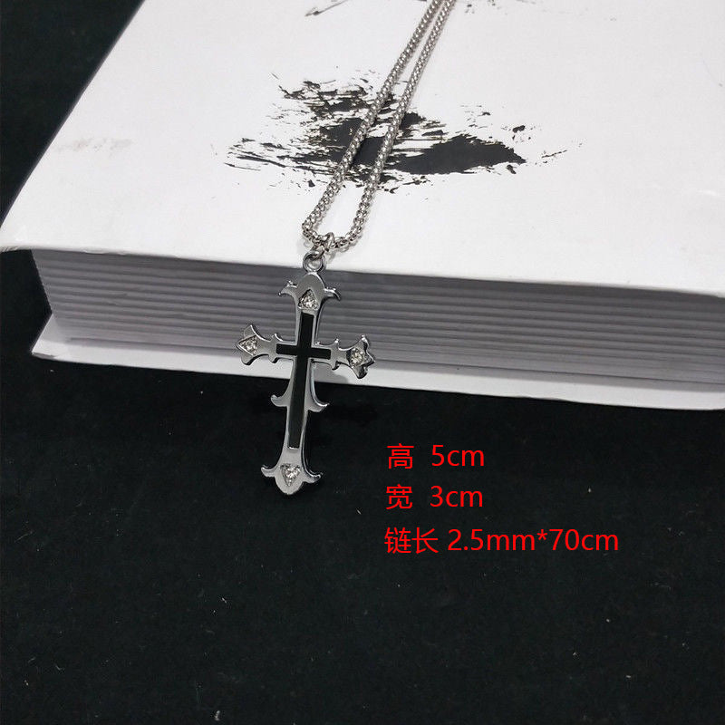 Wholesale  Retro Color-free Male Decoration Cross Pendant Necklace Simple Woolen Chain