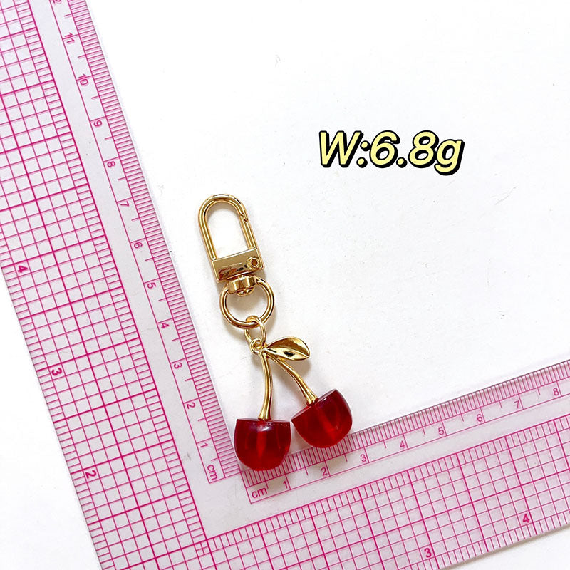 Wholesale Cherry Cute Red Fruit Metal Keychain