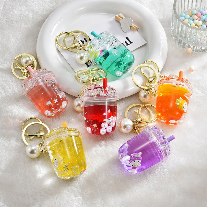 Wholesale Acrylic Oiled Iceberg Cup Rabbit Keychain