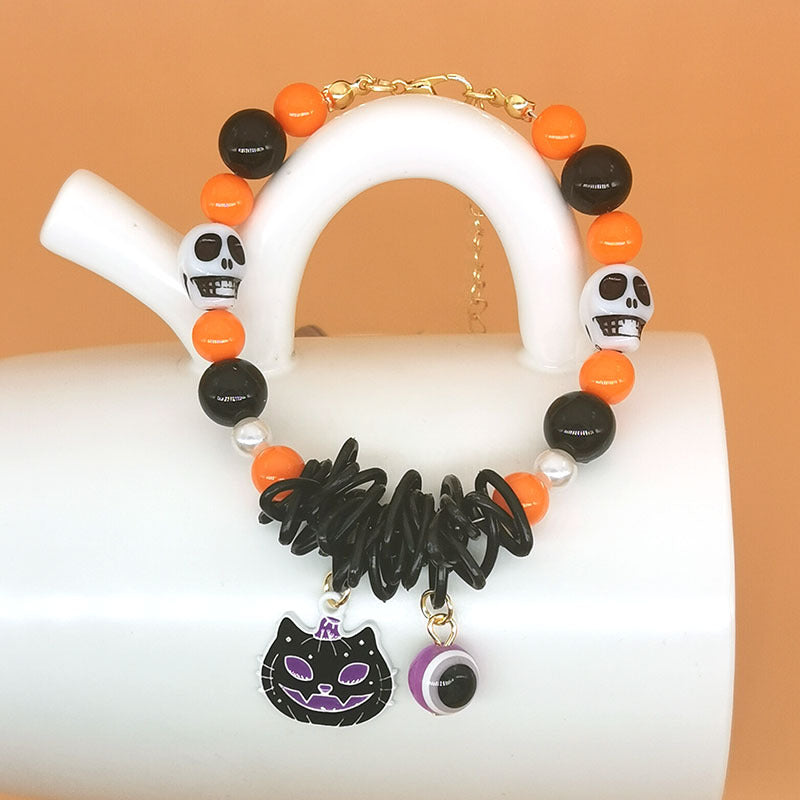 Wholesale 2PCS Halloween Pumpkin Ghost Alloy Bracelet