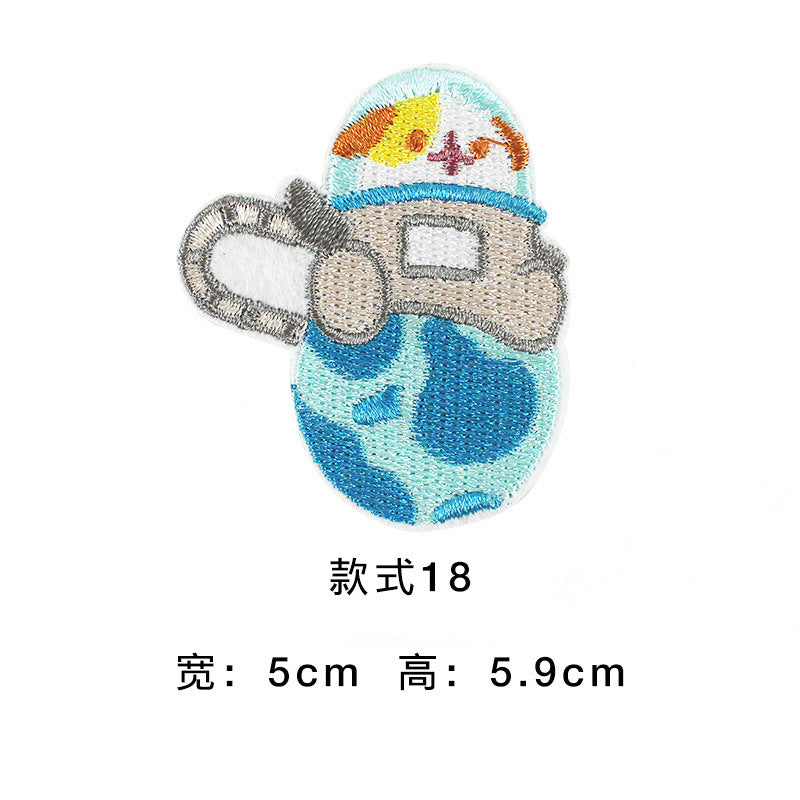 Wholesale Modern Astronaut Planet Embroidered Patch Self Adhesive Cloth Decorative Patch For Clothing Shoes And Bags Fashion Accessory