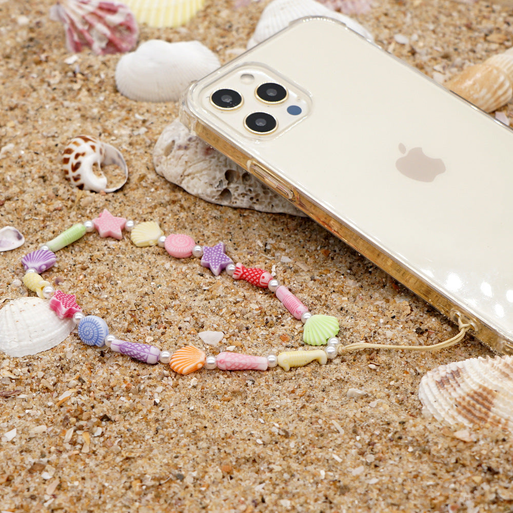 Wholesale Acrylic Mixed Color Shell Phone Lanyard