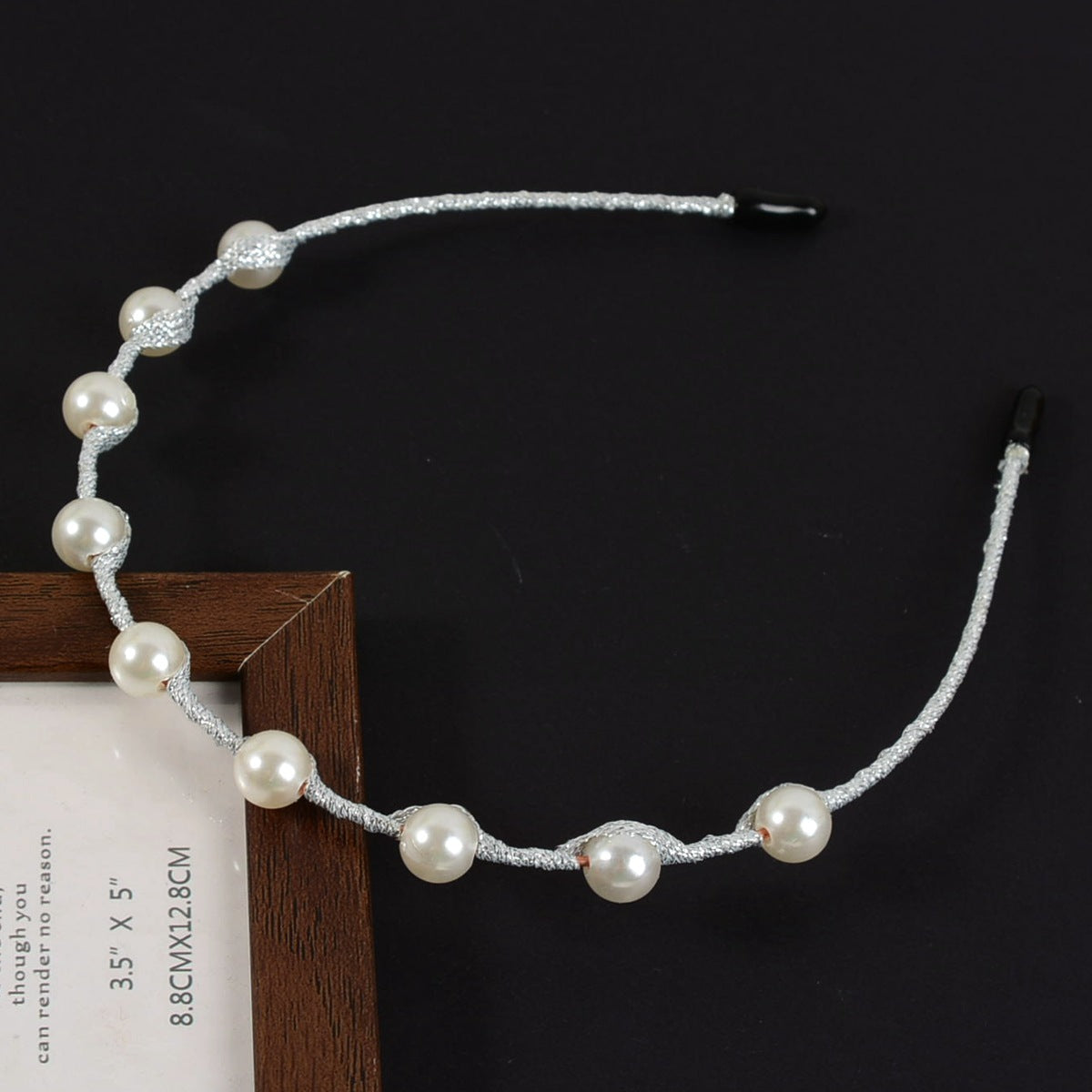 Wholesale Hand-woven imitation pearl headband wrapped headband bridal hair accessories crown bow versatile hairpin female