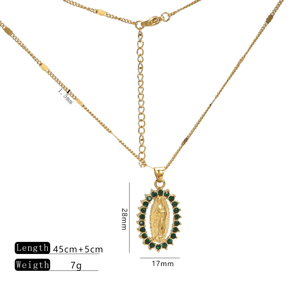 Wholesale Virgin Mary Pendant Jewelry Stainless steel Necklace Accessories Light Luxury
