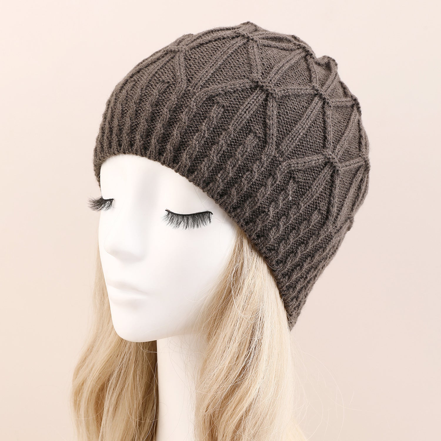 Wholesale Autumn and Winter Hemp Pattern Single Layer Wool Knitted Acrylic Hat