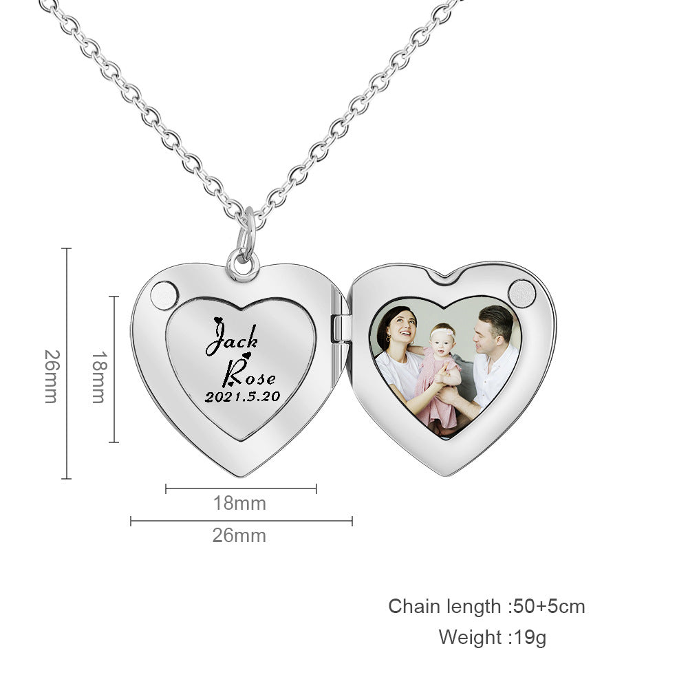 Wholesale Valentine' s Day engraved love necklace