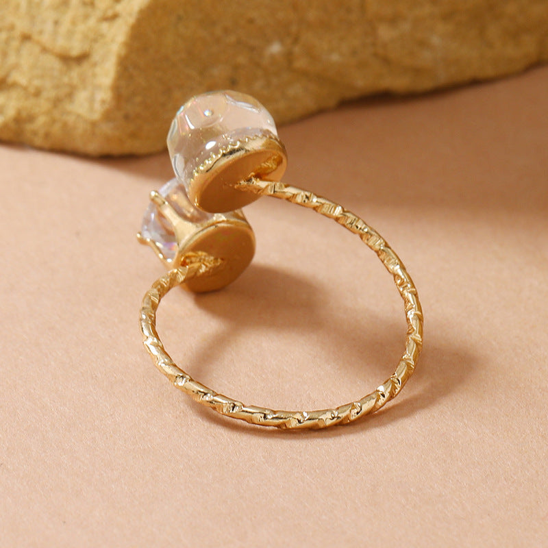 Wholesale Colorful Zircon Crystal Open Ring