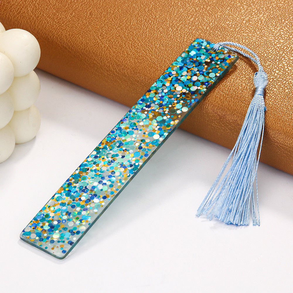 Wholesale Creative Shiny Crystal Rectangular DIY Transparent Acrylic Tassel Bookmark