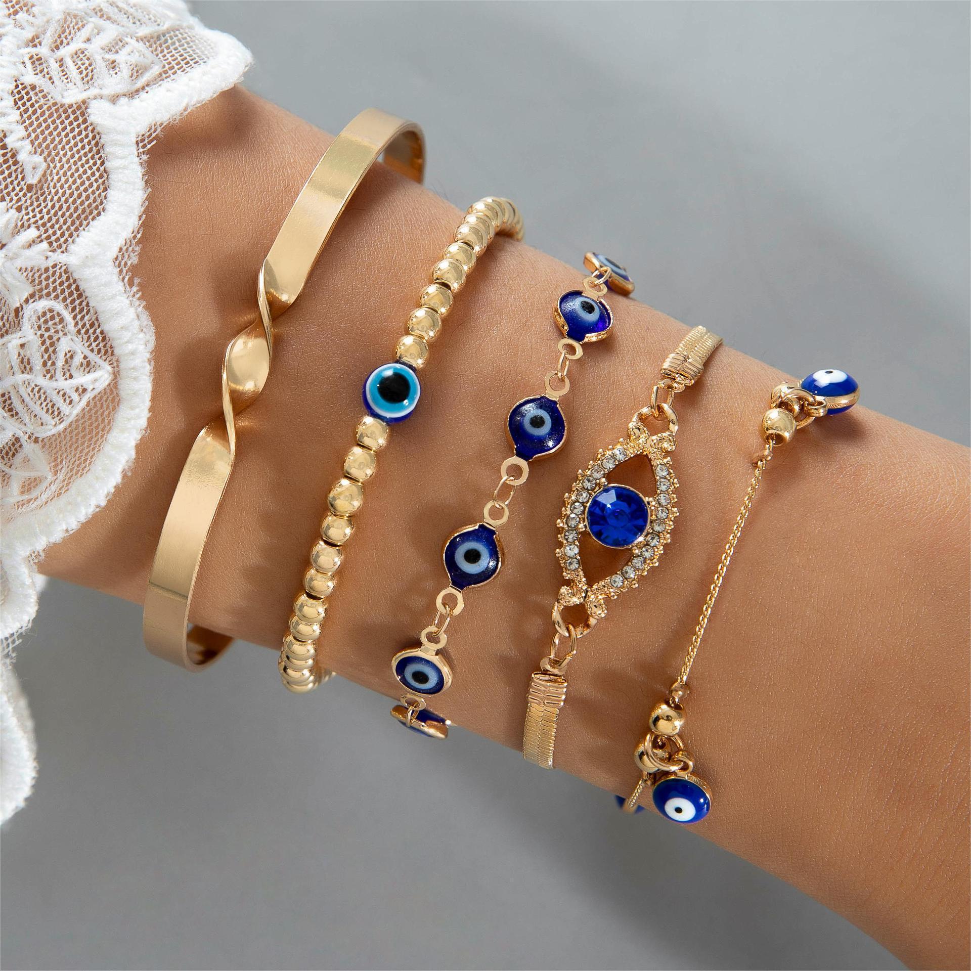 Wholesale Devil's eye bracelet design niche versatile eye bracelet set