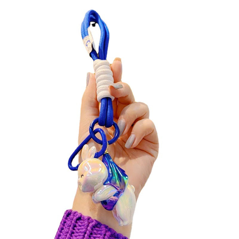 Keychanes acrílicos de conejo de coloridos con electro Explatación al por mayor