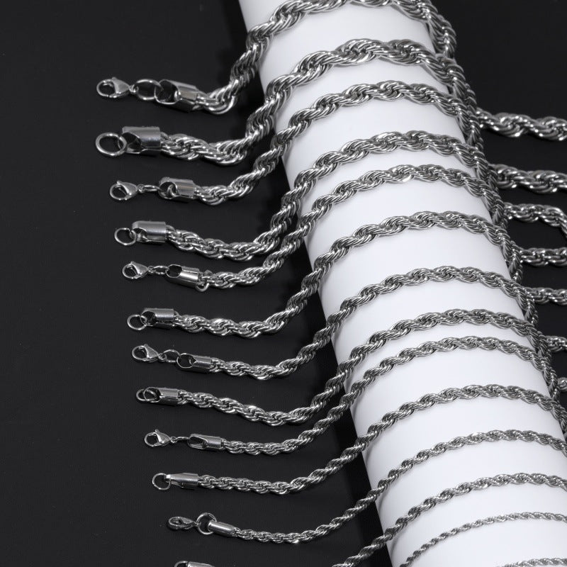 Wholesale Stainless steel twist chain fashion titanium steel necklace