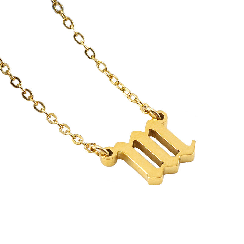 Wholesale Stainless Steel Lucky Number Necklace