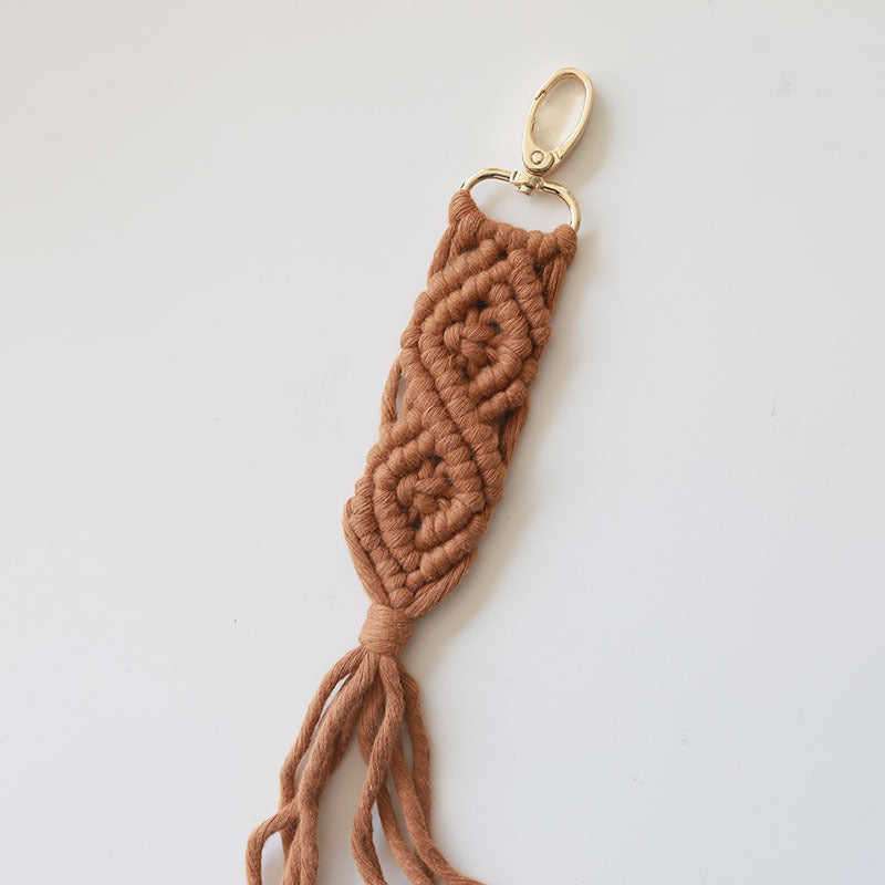 Wholesale Handwoven Cotton Rope Tassel Keychain