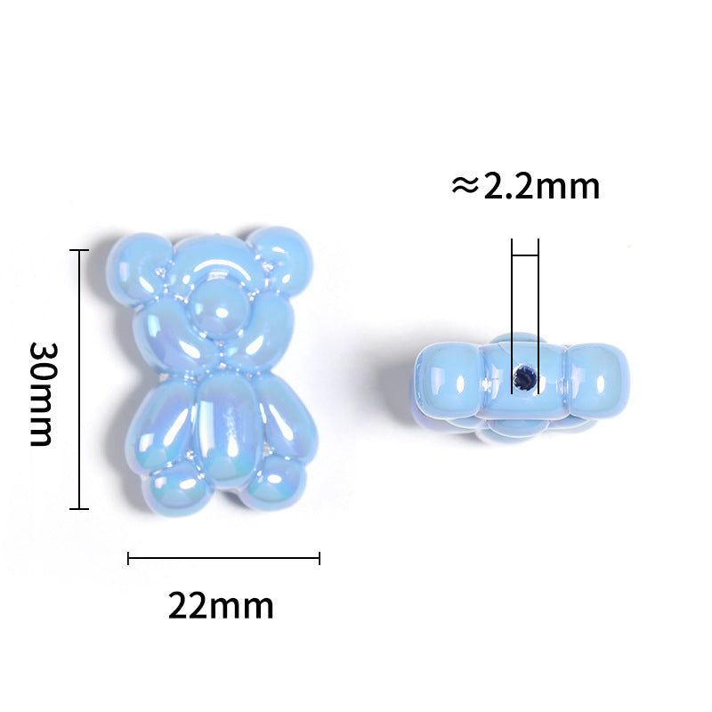 Wholesale 30pcs Balloon Bear Cartoon Bubble Bear Acrylic DIY Beads