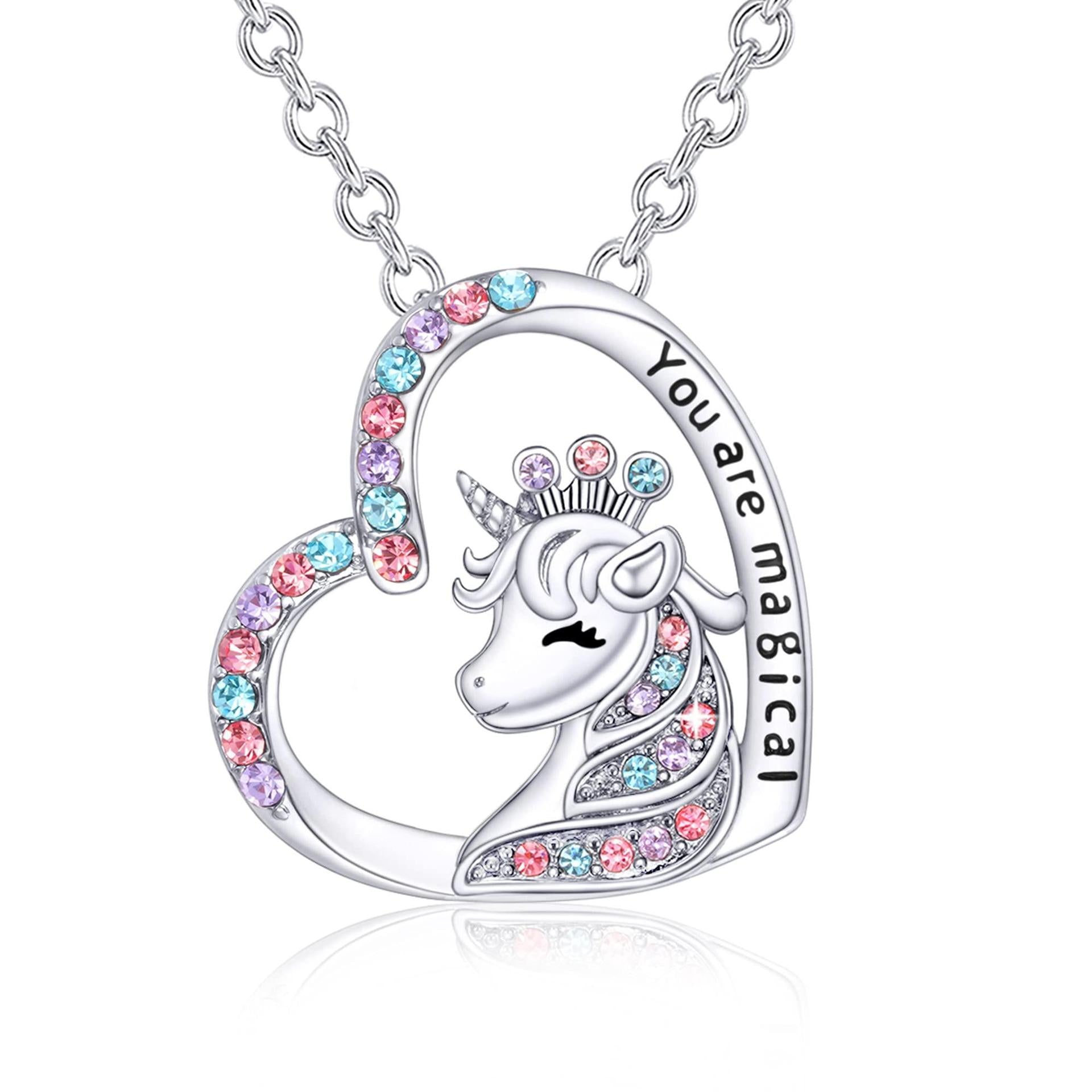 Wholesale Crown Unicorn Heart Necklace